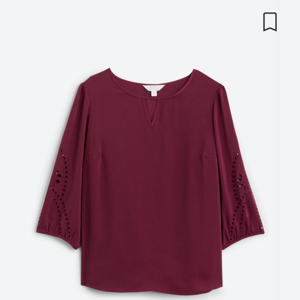 Blouse with cutouts on sleeve 3X by 41 Hawthorn